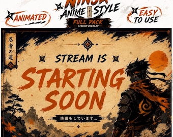 Ninja Twitch Stream Package Animated | Shippuden Twitch Overlay | Full Stream Pack OBS | Ninja Style Kick Stream