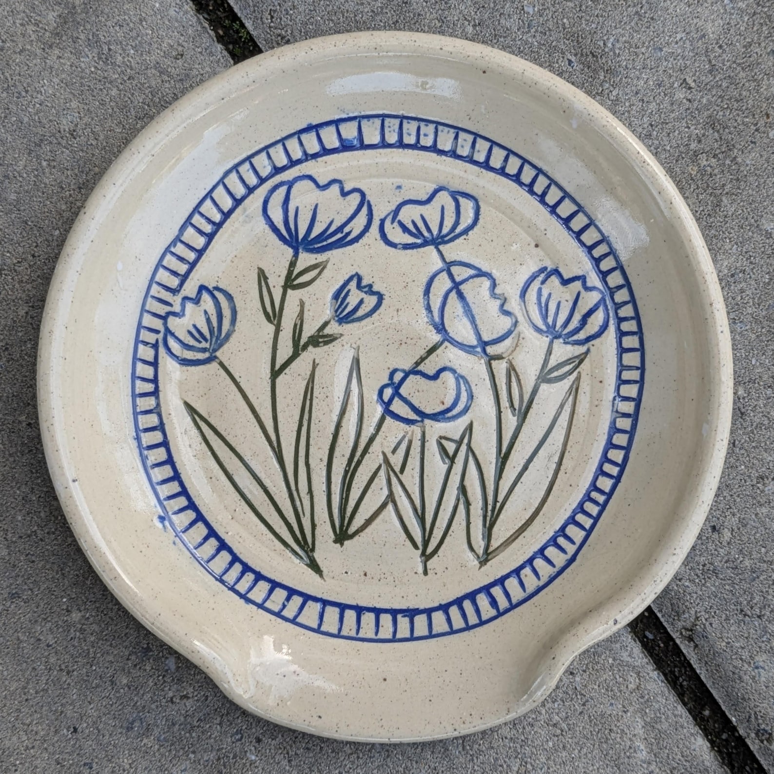 Ceramic Spoon Rest | Handmade Mishima Pottery