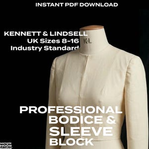 Kennett & Lindsell Bodice Pattern Block UK 8-16, Professional Sloper (PDF Download)