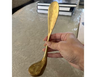 Vintage Solid Brass Golf Club Driver Shoehorn Shoe Horn 9"