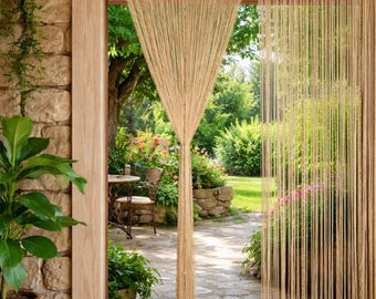 Japanse stijl draperie kralengordijn deuropening scheidingswand Boho rustieke tuingordijn pure String gordijn hal decor raampaneel