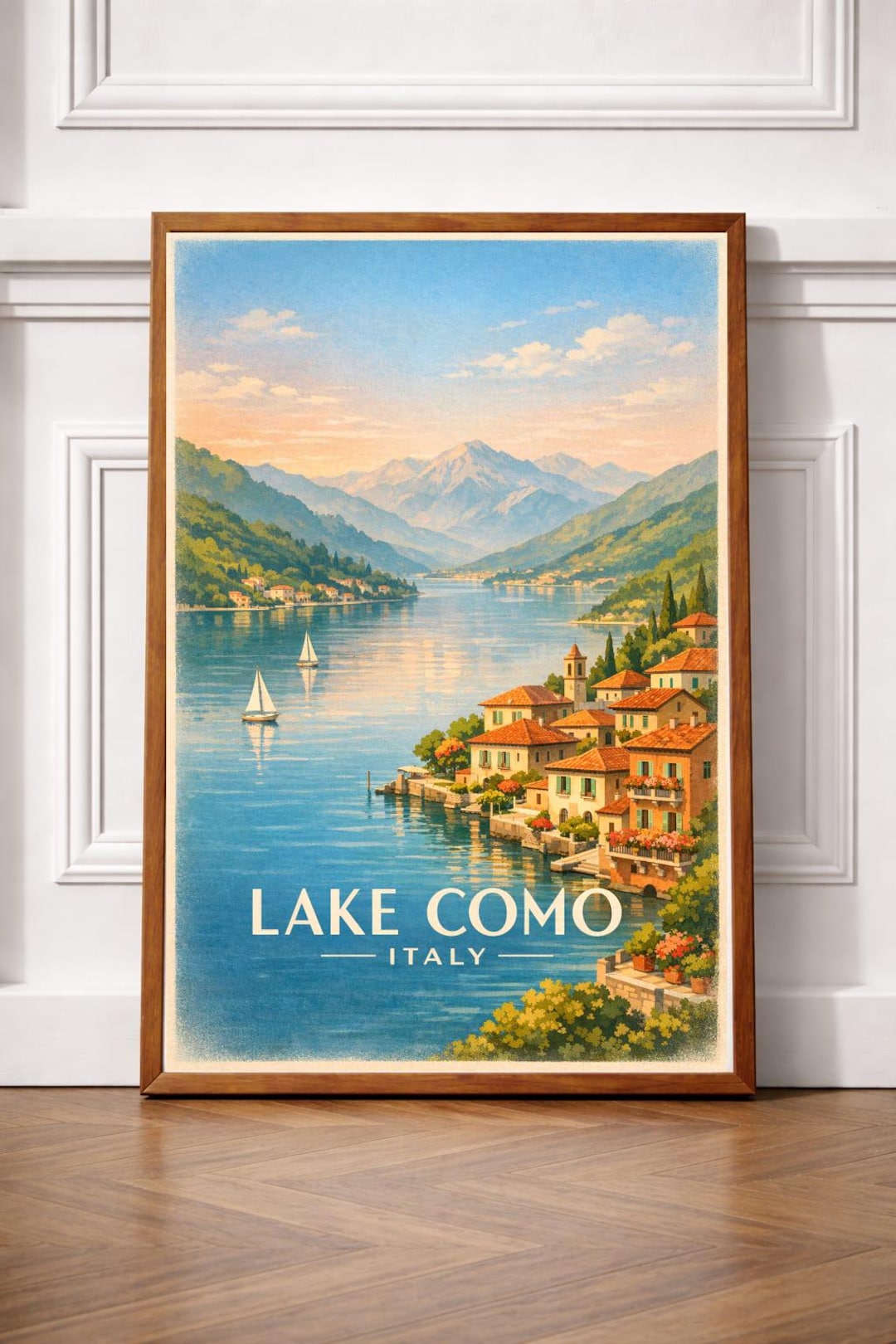 Lake Como Vintage Wall Art Travel Poster Italy Art Print Decor - Etsy