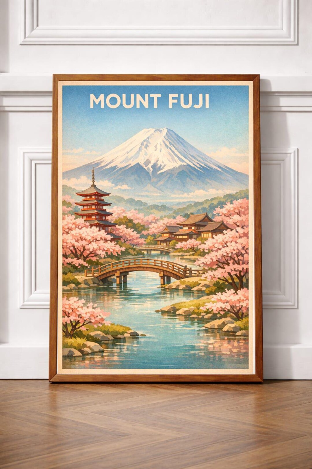 Mount Fuji Vintage Travel Poster Wall Art Print for Home Decor - Etsy