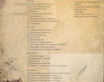 7 Day Travel Checklist