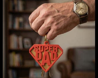 Super Dad Keychain | Superhero Father's Day 3D Print STL (Digital Download)