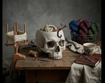 Skull Yarn Bowl STL | Gothic Knitting Crochet Holder (Digital Download)