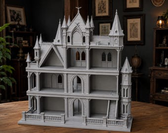 Gothic Victorian Dollhouse STL | Stackable Miniature Haunted Mansion (Digital Download)