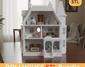 Victorian Dollhouse Miniature | Fully Furnished Collector Display | 3D Print  FILES