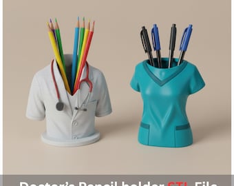 Doctor Coat Pencil Holder STL, Medical Desk Organizer (Digital Download)