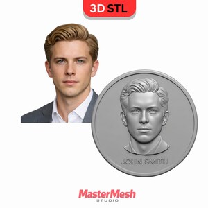 Custom Portrait Coin STL – 3D Printable Medallion Design (digital ...