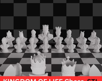 Fantasy Chess Set STL | Royal Kingdom 3D Printable Board Game