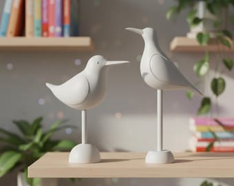 Minimalist Seagull Bird Sculpture | Modern Coastal Scandinavian Decor (3D STL File)