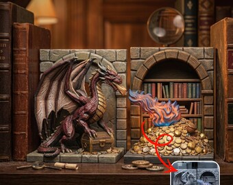 Dragon Book Nook STL | Fantasy Bookshelf Insert 3D Print File (Digital Download)
