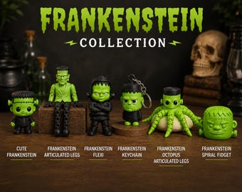 File per la stampa 3D di Frankenstein per Halloween, articolato, flessibile, portachiavi, antistress (STL/3MF)