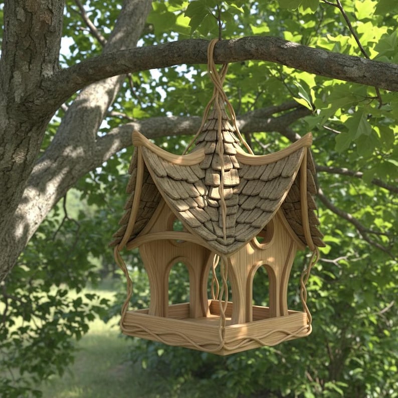 Fantasy Birdhouse 3D Print Model | Rustic Garden Decor (STL File) - Etsy