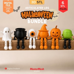 Bundel scharnierende poten Halloween | 6 Fidget STL-bestanden (digitale download)
