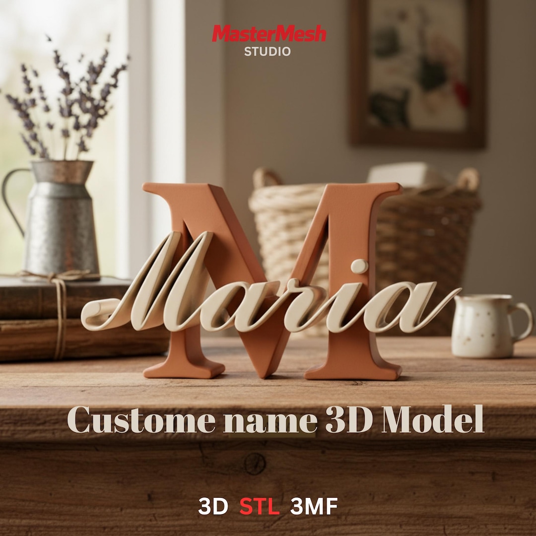 Model Human Names Custom 3D Name Model | Personalized Text Sign, STL & 3MF (digital ...