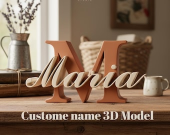 Individueller 3D Name Model | Personalisiertes Textschild, STL & 3MF (Digitaler Download)