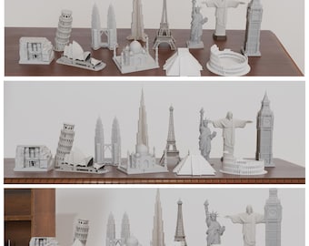 Wonders of the World STL Bundle | Famous Landmarks 3D Print Files | Architecture Miniatures