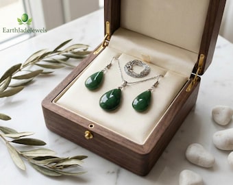 12mm翡翠ビーズイヤリング＆ペンダントセット - Etsy 日本