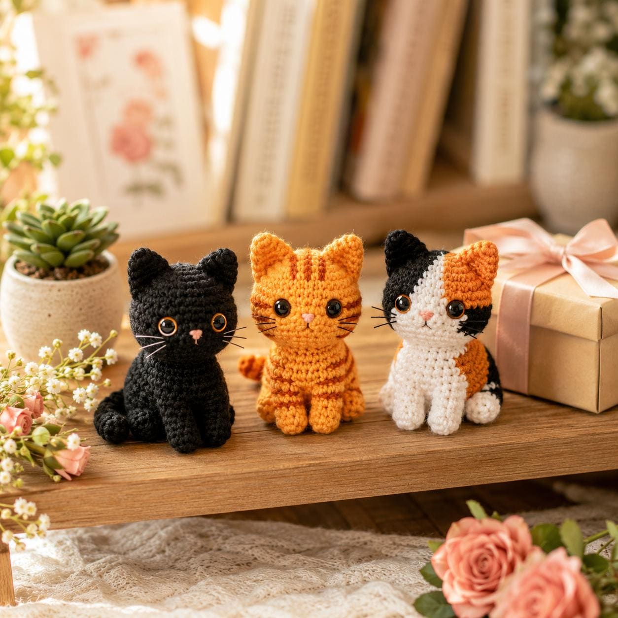 Tiny Amigurumi Cat Crochet Pattern in 3 Versions