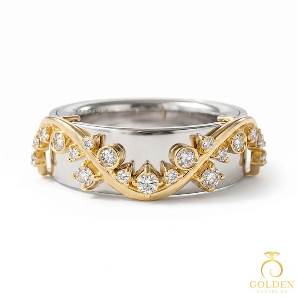 Couvre-bague Oura en or massif 14 carats, génération 5 | Blouson élégant pour bague diamant Moissanite | Emballage et accessoire diamant Oura | Bague Huggie génération 5