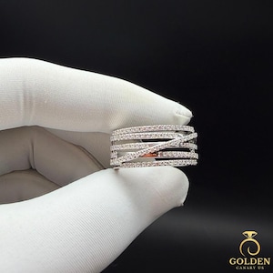 14K Solid Gold Oura Ring Cover | Smart Ring Jacket Gen 5 | Multi-Row Diamond Ring Guard | Pave Ring Enhancer Wrap | Luxury Ring Protector