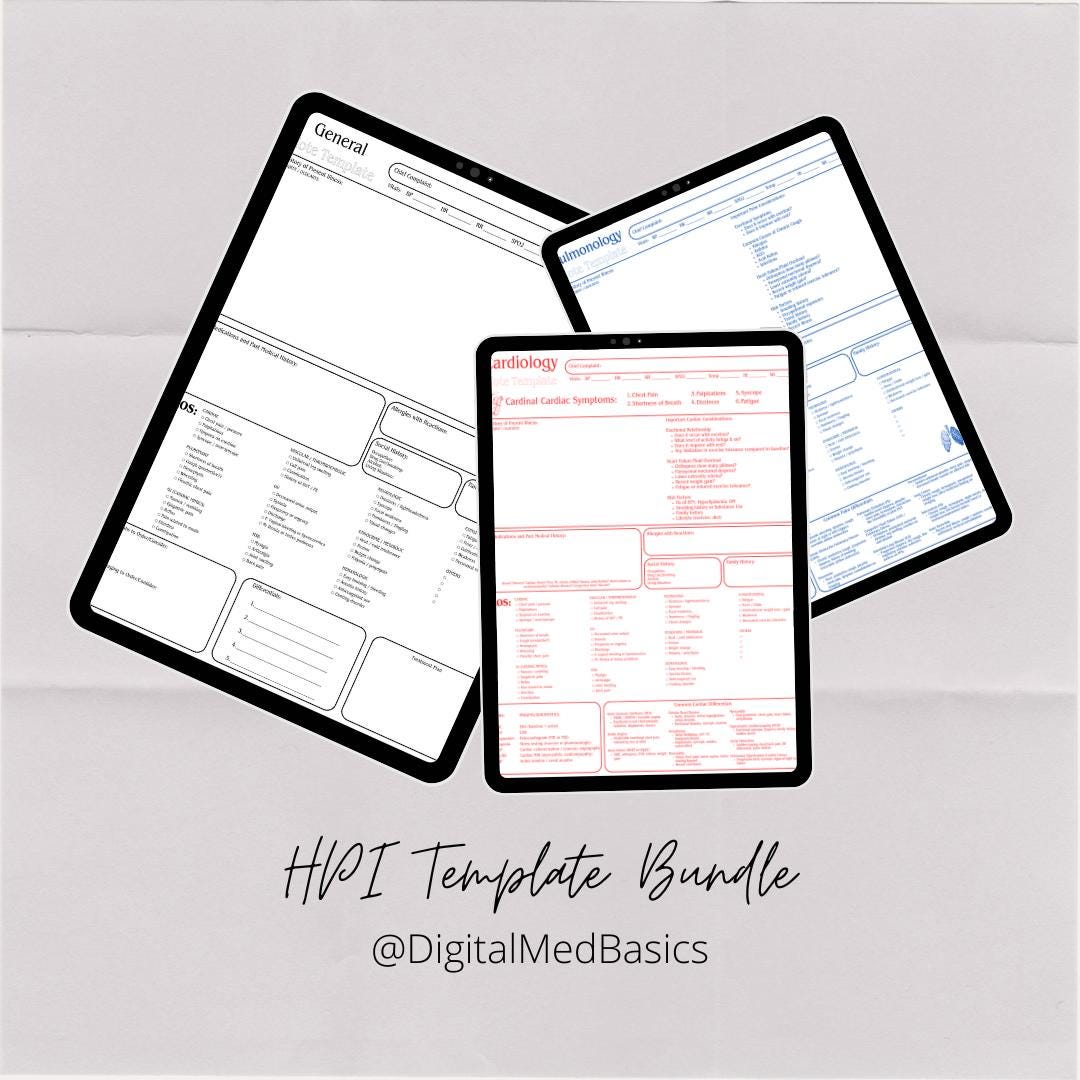 Hpi Template Rash General, Cardiology and Pulmonology HPI Template Bundle - Etsy