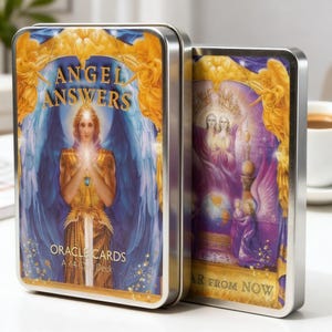 Baraja de cartas oráculo Respuestas de los Ángeles, cartas de guía espiritual, tarot de mensajes angelicales, cartas de lectura intuitiva, regalo ideal para principiantes.