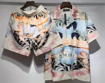 AMIRI Printed Shirt & Shorts Set | Summer Beach Outfit | Luxury Streetwear Co-Ord Set