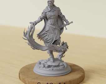 Eldmagisk trollformel, miniatyr | Mänsklig stridsmagiker, NPC | DnD, D&D | Pathfinder | Trollkarl, Warlock, Paladin