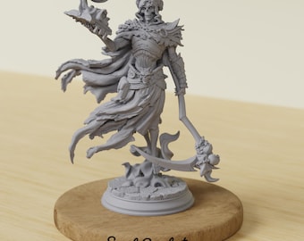 Siltharis Lich Necromancer | Undead Mage Miniature | 32mm Scale | DnD Boss Mini TTRPG Dark Fantasy Spellcaster
