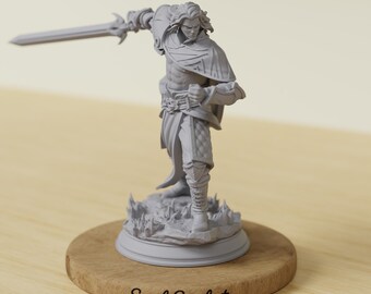 Mänsklig trollformel, svärdskonstnär, trollkarl, warlock, miniatyr | Skirmish mini-krigsspel | Bords-RPG | DnD | Pathfinder