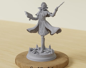 Female Elf Mage | Wizard Sorcerer | Scale 28mm 32mm 38mm | Dungeons & Dragons | Pathfinder RPG Miniature