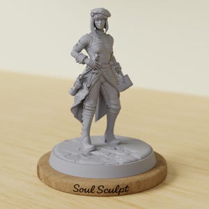 Kvinnlig kartograf | Utforskare NPC Mini | 28 mm 32 mm 38 mm | DnD Miniature | Pathfinder Mini | Fantasy RPG Mini