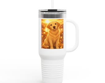 Nom personnalisé de gobelet Labrador personnalisé, cadeau pour maman Labrador, tasse pour amoureux des chiens de laboratoire, gobelet personnalisé pour papa de laboratoire, cadeau Labrador jaune