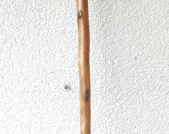 Bastón de madera vintage – Bastón rústico hecho a mano con correa de cuero