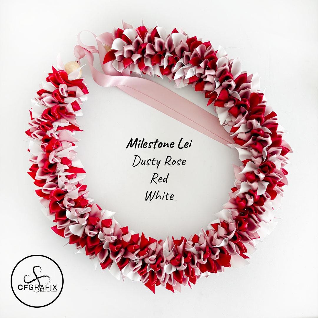 Milestone Lei - 3-color Custom Ribbon Satin Lei for Graduations ...