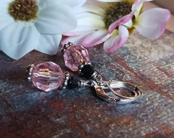 Ohrringe, Perlen, Glass, Pale Pink, 925 Silver Cute Earrings, Glass Bead Earrings, Vintage, Boho, Geschenk Wedding Hebelohrringe