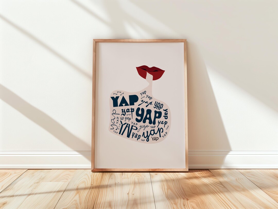 Yapping Lips Yapping Lips Printable Wall Art | Quirky Whimsical Retro Decor ...