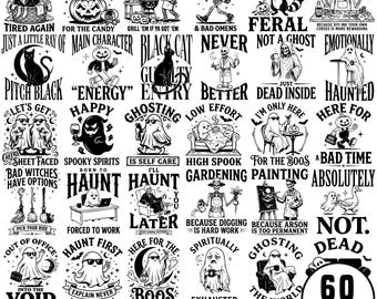 Zabawny pakiet SVG z Halloween, sarkastyczny Halloween SVG PNG, sarkastyczny szkielet ducha SVG, projekt koszulki z okazji strasznego sezonu, plik Cricut Cut, pobieranie cyfrowe