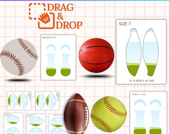 Sport-Panel Canva bearbeitbares Vorlagen-Bundle, Baseball, Softball, Basketball-Panel, Fußball-Panel-Vorlage, Canva Ziehen & Ablegen