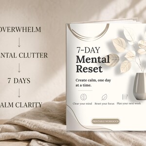 Mental Reset Workbook | Brain Dump, Focus Planner, Overthinking Journal (Digital Download)