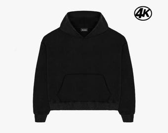 Hoodie Mockup 4K | Washed Effekt, Label Brand, Zip On/Off, 6 PSD