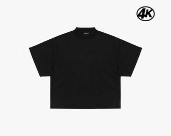 Boxy T-Shirt Mockup 4K | Washed Effect, Reverse Stitch (Digital Download)