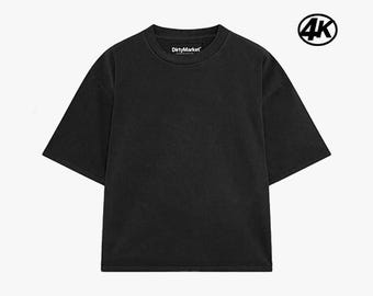 Oversized T-Shirt Mockup 4K | Washed Effect, Reverse Stitch (6 PSD Files)