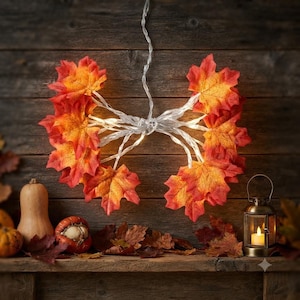 Artificial Maple Leaf LED String Lights 2M 3M 6M, Fall Leaf Lantern Garland, Halloween Thanksgiving Christmas Home Party Decor DIY