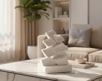 Handmade Abstract Geometric Sculpture – Luxury Minimalist Table Decor