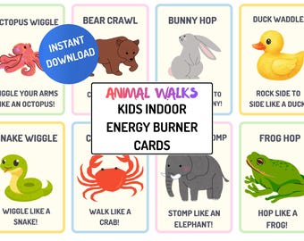 Animal Movement Cards for Kids | Brain Breaks & Gross Motor Activities | OT Inspired Sensory Movement Breaks for Toddlers Preschool