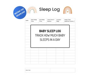 Infant Sleep Log Printable | Newborn Sleep Tracker | Baby Sleep Schedule Chart | Night Feeding & Nap Tracker | Daily Log Sheet